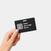 Je eigen geüploade QR-code & bewerkbare retrotekst Badge (Handheld)