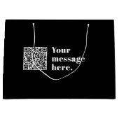 Je eigen geüploade QR-code & bewerkbare retrotekst Groot Cadeauzakje (Voorkant)