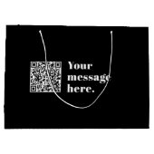Je eigen geüploade QR-code en bewerkbare retro-tek Groot Cadeauzakje (Achterkant)
