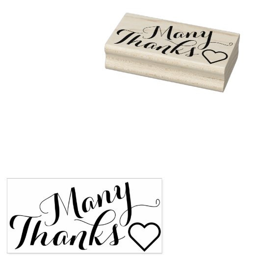 Je eigen Gezegde en boodschap: veel BEDANKT Rubberstempel (Gestempeld)