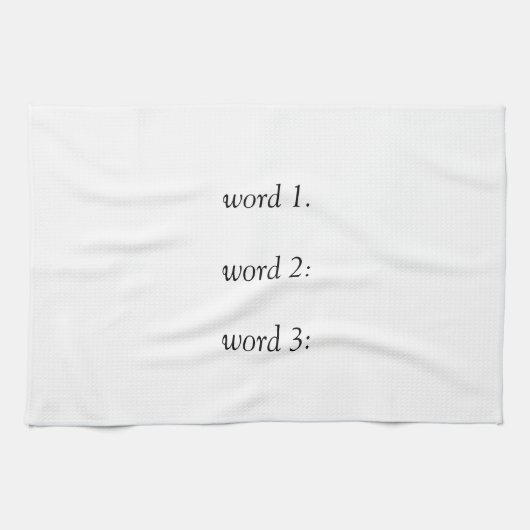 Je eigen grappige of inspirerend drie woorden teks theedoek (Horizontaal)