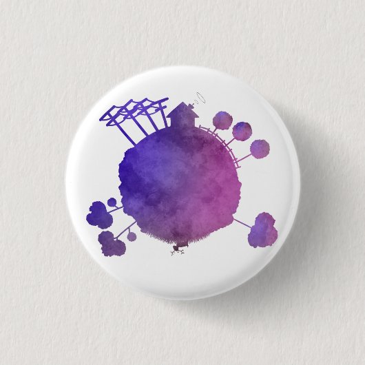 Je eigen kleine wereldknoop ronde button 3,2 cm (Voorkant)