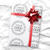 Je eigen logo & aanpasbare cirkeltekst cadeaupapier