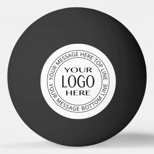 Je eigen logo & aanpasbare cirkeltekst pingpongbal (Voorkant)