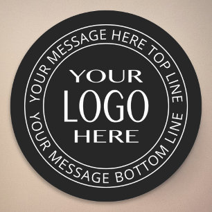 Je eigen logo & aanpasbare cirkeltekst ronde sticker