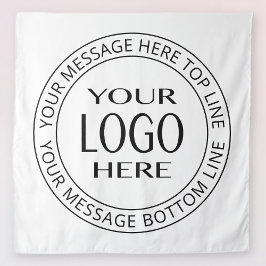 Je Eigen Logo & Aanpasbare Cirkeltekst Wandkleed