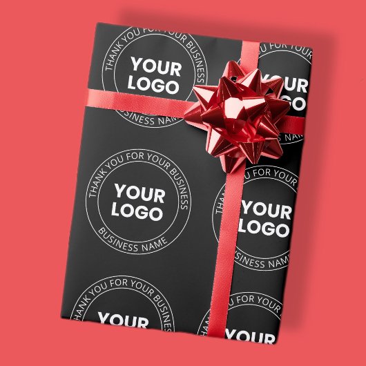 Je eigen logo & bedankbericht bewerkbaar cadeaupapier