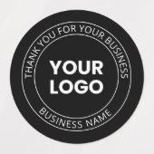 Je eigen logo & bedankbericht bewerkbaar labels (Design 1)