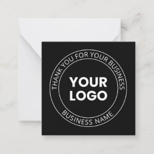 Je eigen logo & bedankbericht bewerkbaar notitiekaartje
