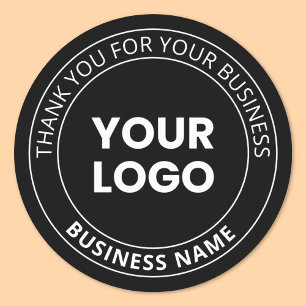 Je eigen logo & bedankbericht bewerkbaar ronde sticker