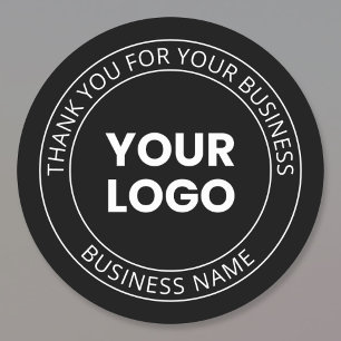 Je eigen logo & bedankbericht bewerkbaar ronde sticker