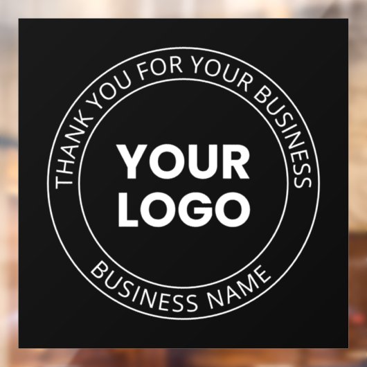 Je Eigen Logo & Bedankt Bewerkbaar Bericht Raamsticker (Vel 2)