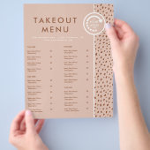 JE EIGEN LOGO Beige & Boho Bruin Afhaalmenu Flyer (Hand)