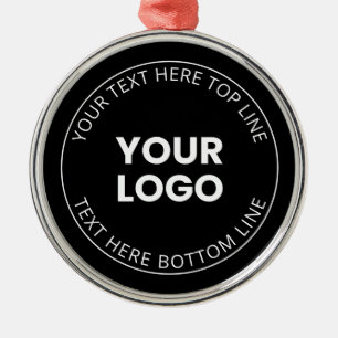 Je eigen logo & bewerkbare cirkelvormige tekst metalen ornament