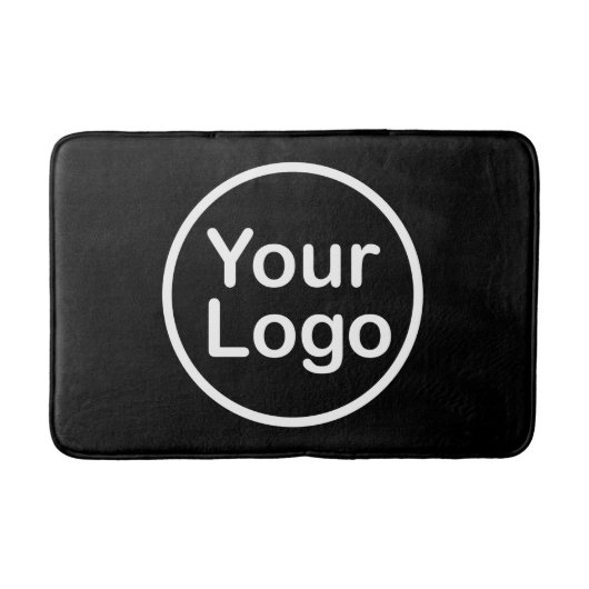 Je eigen Logo toevoegen | Zwarte achtergrond Badmat (Voorkant)