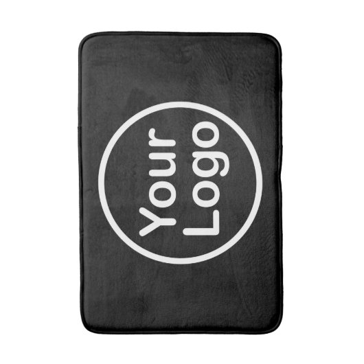 Je eigen Logo toevoegen | Zwarte achtergrond Badmat (Voorkant Verticaal)