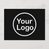 Je eigen Logo toevoegen | Zwarte achtergrond Briefkaart (Voorkant)