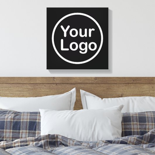 Je eigen Logo toevoegen | Zwarte achtergrond Canvas Afdruk (Insitu (Slaapkamer))