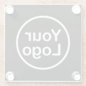 Je eigen Logo toevoegen | Zwarte achtergrond Glazen Onderzetter (Achterkant)