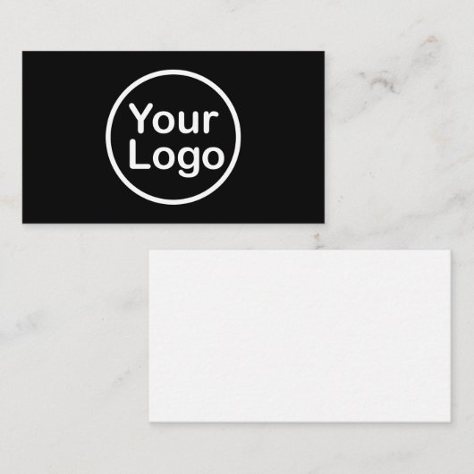 Je eigen Logo toevoegen | Zwarte achtergrond Informatiekaartje (Voorkant / Achterkant)