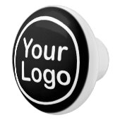 Je eigen Logo toevoegen | Zwarte achtergrond Keramische Knop (Rechts)