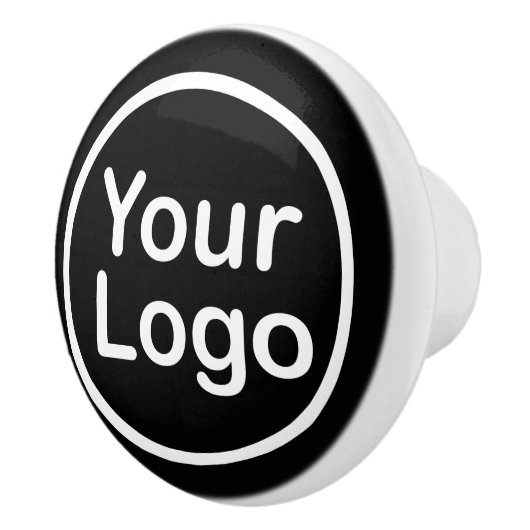 Je eigen Logo toevoegen | Zwarte achtergrond Keramische Knop (Rechts)