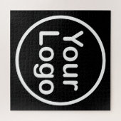 Je eigen Logo toevoegen | Zwarte achtergrond Legpuzzel (Horizontaal)