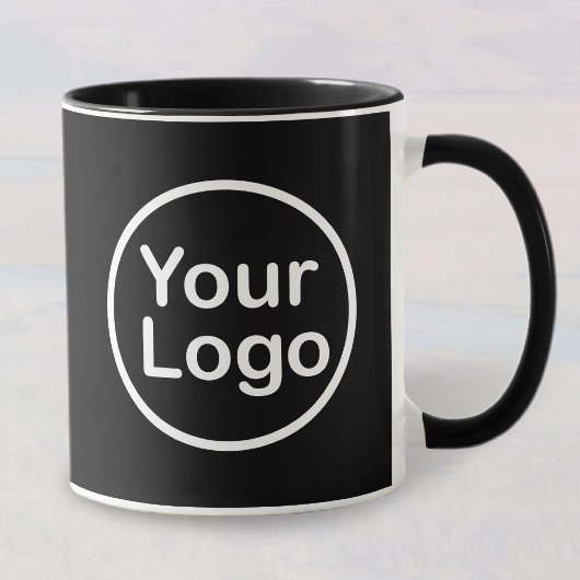 Je eigen Logo toevoegen | Zwarte achtergrond Mok