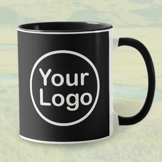 Je eigen Logo toevoegen | Zwarte achtergrond Mok