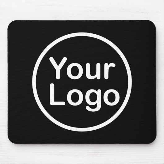 Je eigen Logo toevoegen | Zwarte achtergrond Muismat (Voorkant)