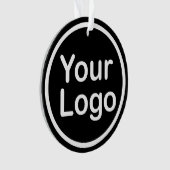 Je eigen Logo toevoegen | Zwarte achtergrond Ornament (voorkant)