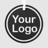 Je eigen Logo toevoegen | Zwarte achtergrond Ornament (achterkant)