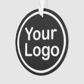 Je eigen Logo toevoegen | Zwarte achtergrond Ornament (voorkant)