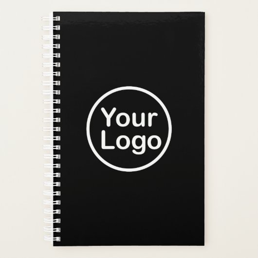 Je eigen Logo toevoegen | Zwarte achtergrond Planner (Voorkant)