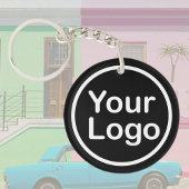 Je eigen Logo toevoegen | Zwarte achtergrond Sleutelhanger