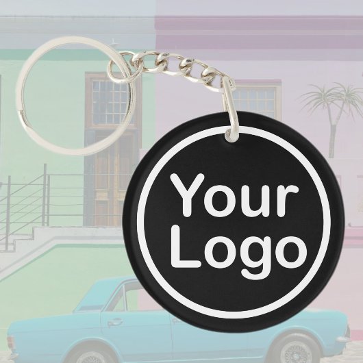Je eigen Logo toevoegen | Zwarte achtergrond Sleutelhanger