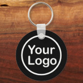Je eigen Logo toevoegen | Zwarte achtergrond Sleutelhanger (Voorkant)