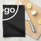 Je eigen Logo toevoegen | Zwarte achtergrond Theedoek (Quarter Fold)