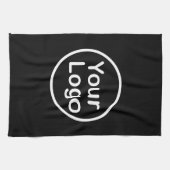 Je eigen Logo toevoegen | Zwarte achtergrond Theedoek (Horizontaal)