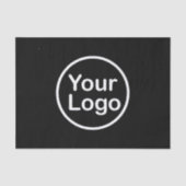 Je eigen Logo toevoegen | Zwarte achtergrond Tissuepapier (Voorkant)