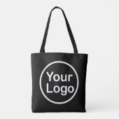 Je eigen Logo toevoegen | Zwarte achtergrond Tote Bag (Achterkant)