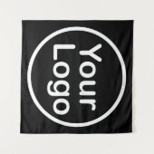 Je eigen Logo toevoegen | Zwarte achtergrond Wandkleed (Voorkant (horizontaal))