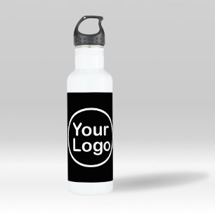 Je eigen Logo toevoegen   Zwarte achtergrond Waterfles