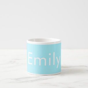 Je Eigen Naam of Woord Zachte Hemelblauw Espresso Kop