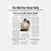 Je eigen nieuwsartikel op de voorpagina Persoonlij Fleece Deken (Voorkant)