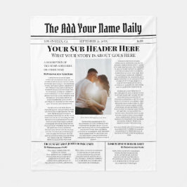 Je eigen nieuwsartikel op de voorpagina Persoonlij Fleece Deken