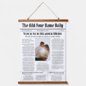 Je eigen nieuwsartikel op de voorpagina Persoonlij Hangend Wandkleed (Voorkant)