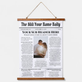 Je eigen nieuwsartikel op de voorpagina Persoonlij Hangend Wandkleed