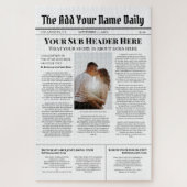 Je eigen nieuwsartikel op de voorpagina Persoonlij Legpuzzel (Verticaal)