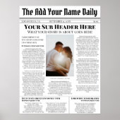 Je eigen nieuwsartikel op de voorpagina Persoonlij Poster (Voorkant)